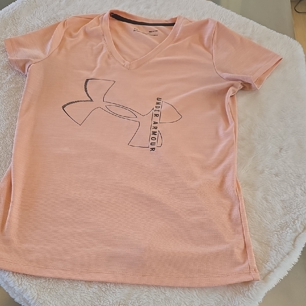 Under Armour Kids Light Pink V-Neck Tee